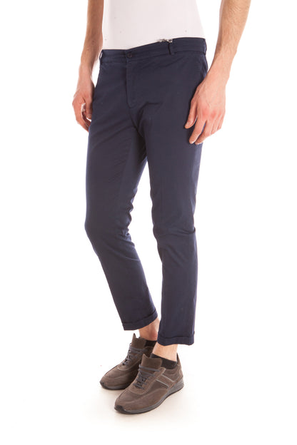 Pantaloni Blu Daniele Alessandrini in Cotone Elastan - Taglia 54 - mem39