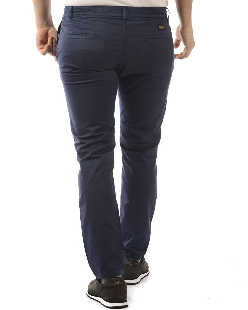 Pantaloni Daniele Alessandrini Blu Scuro con Zip e Bottone - mem39