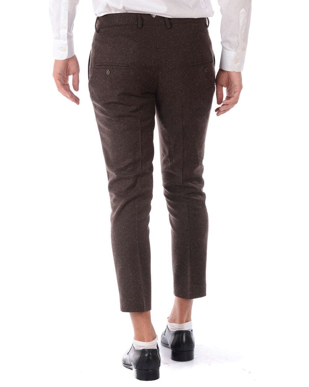 Pantaloni Daniele Alessandrini Brown Zip Closure - mem39