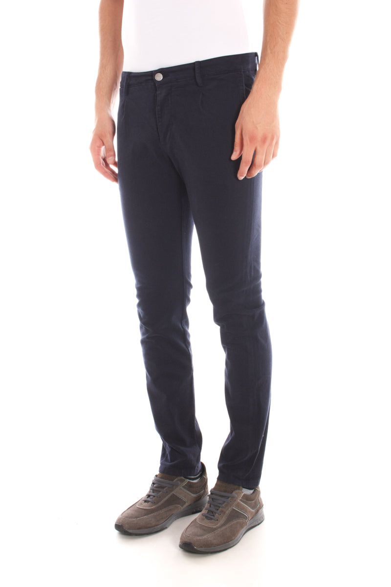 Pantaloni Blu Daniele Alessandrini in Cotone ed Elastan M - mem39