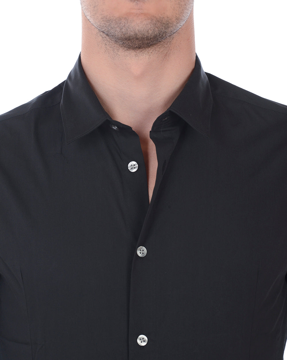 Camicia Daniele Alessandrini Slim Fit Nera - mem39