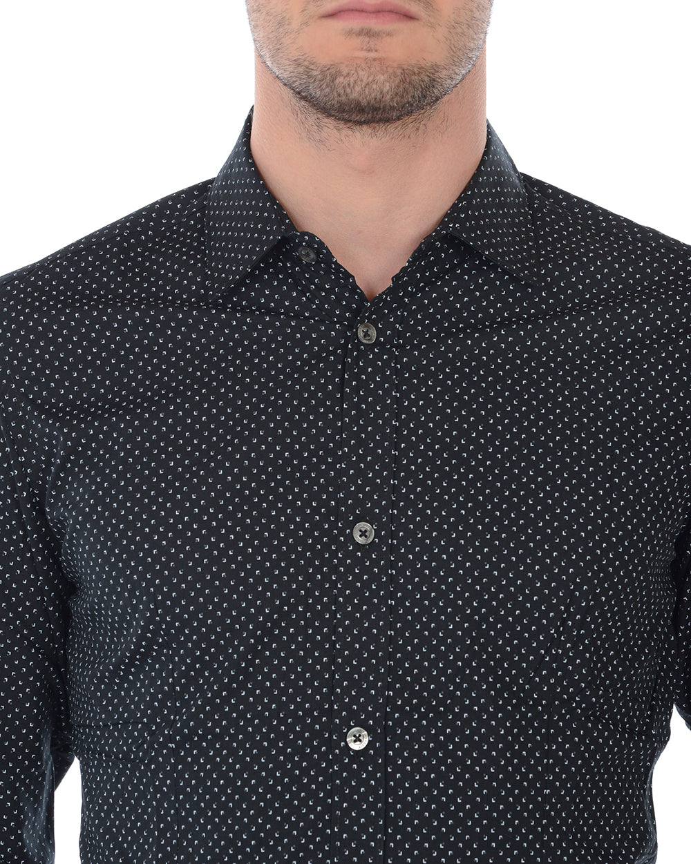 Camicia Cotone Nero Chiaro Daniele Alessandrini - mem39