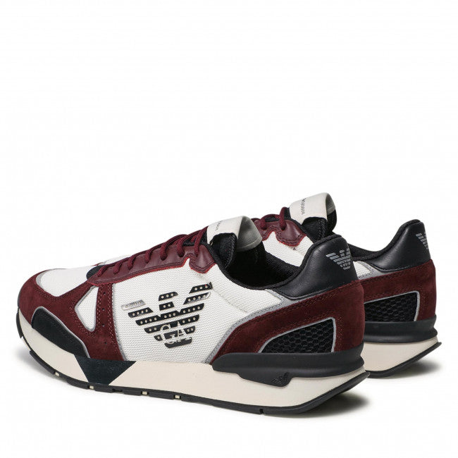 Sneakers Emporio Armani Stampate Bianco e Bordeaux 39,5 - mem39