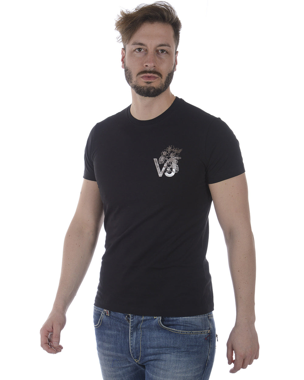 Maglietta Slim Fit Nero Cotone - Versace Jeans - mem39