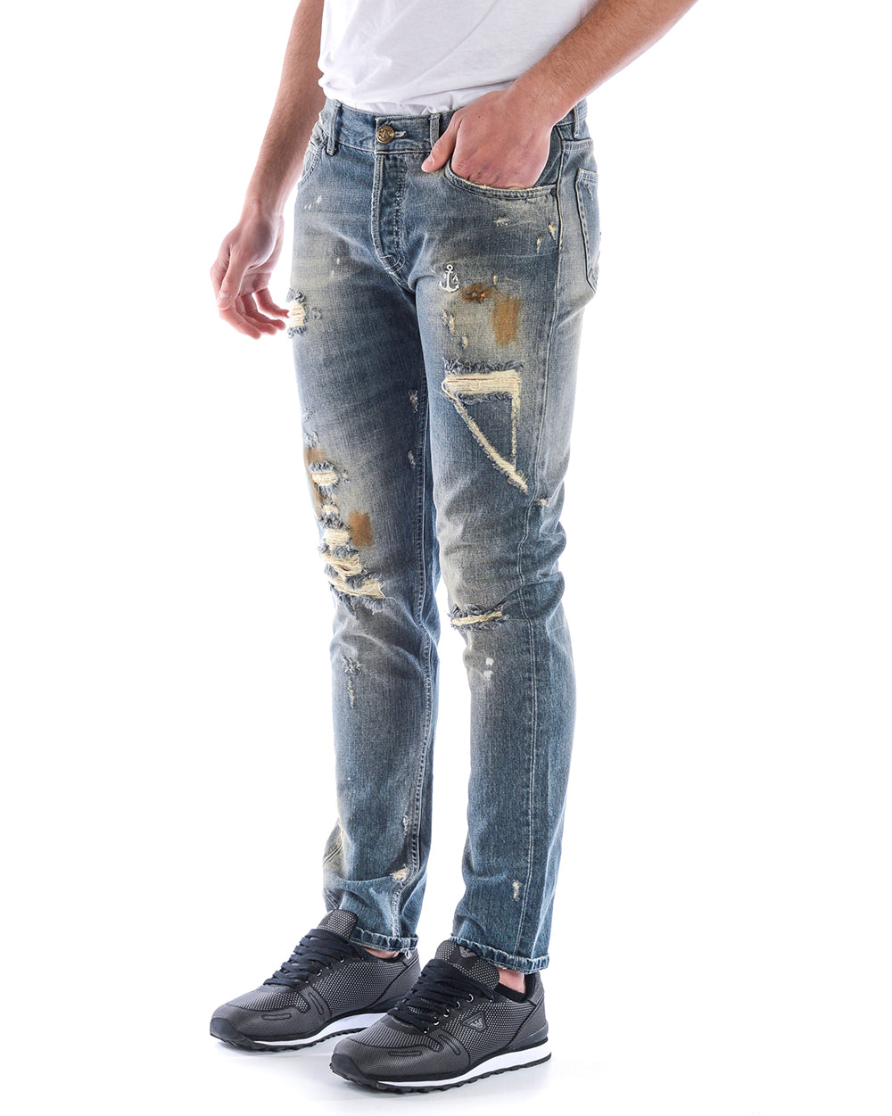 Jeans Denim Daniele Alessandrini 34 - Chiusura a Bottoni - mem39