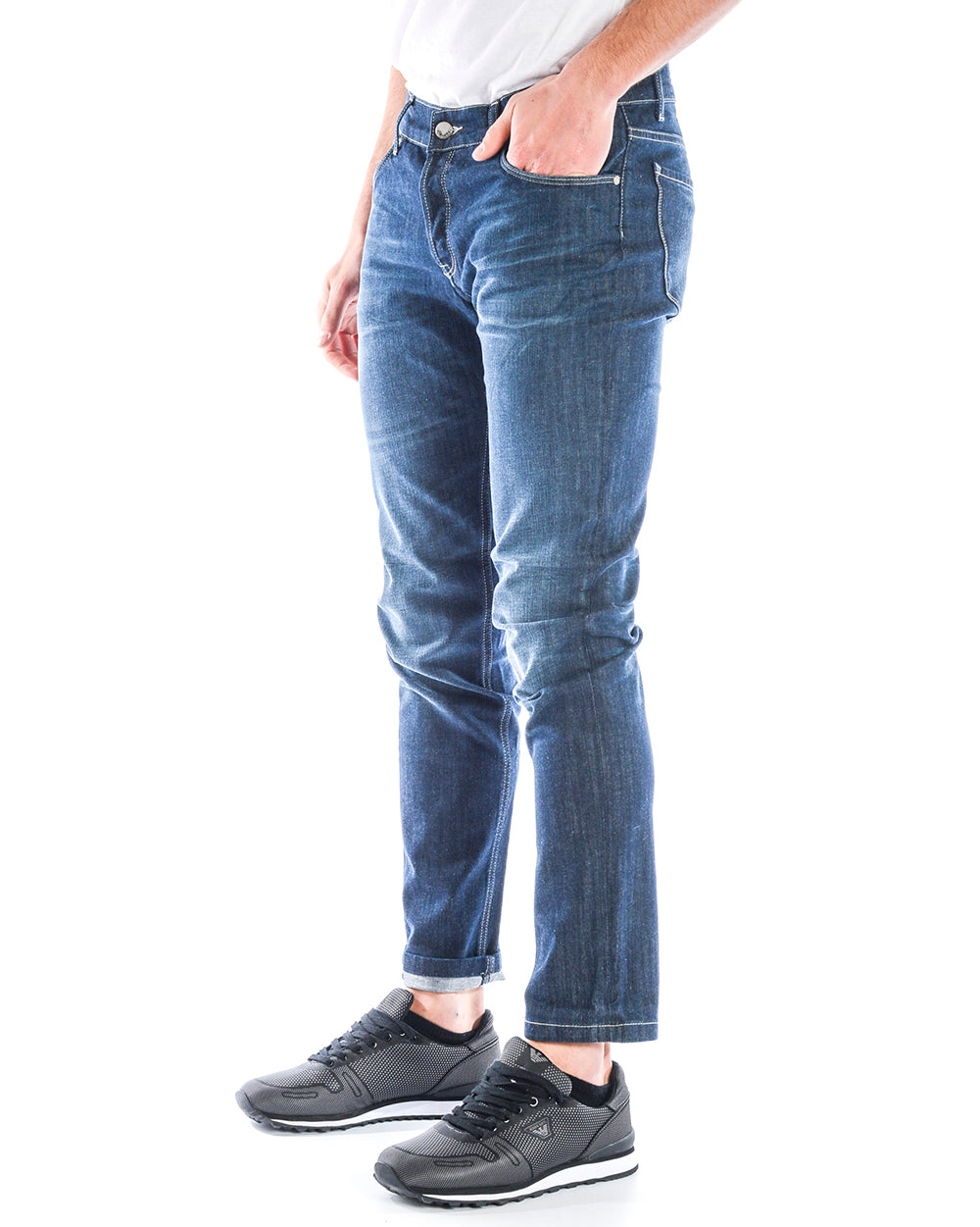 Jeans Daniele Alessandrini Cotone Elasticizzato Scuro - mem39