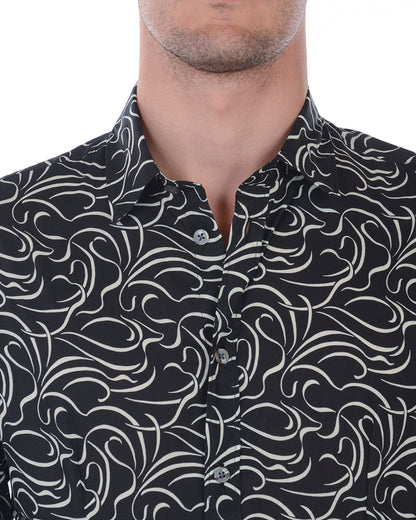 Camicia in Cotone Nero Daniele Alessandrini - mem39