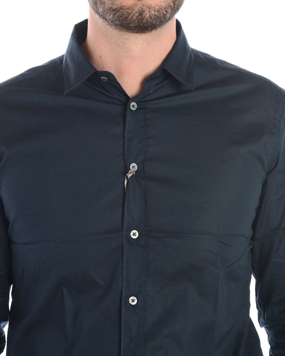 Camicia Daniele Alessandrini Blu Manica Lunga - mem39