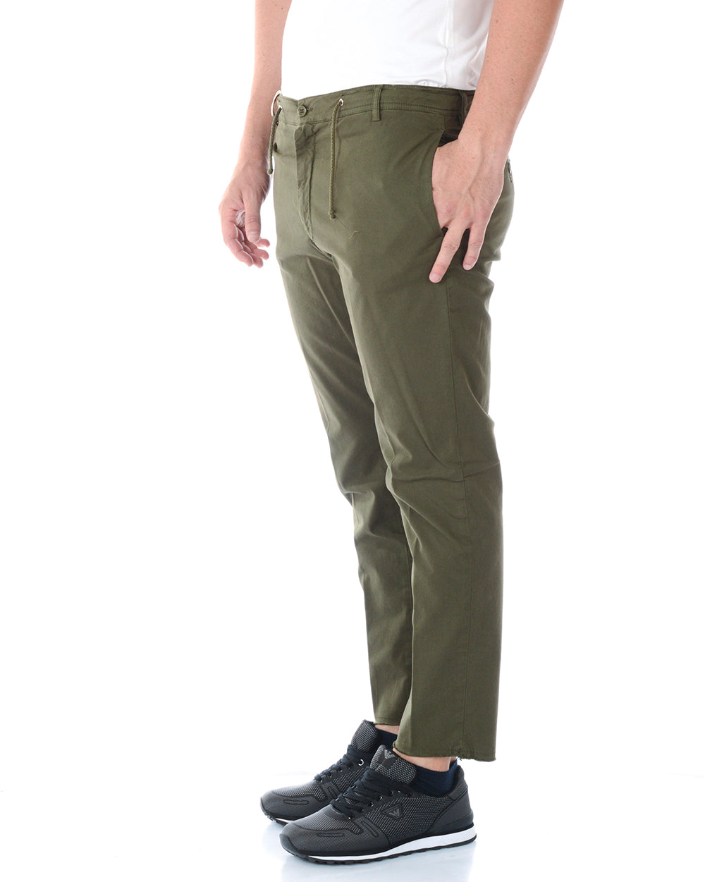 Pantaloni Daniele Alessandrini Verde Oliva M - mem39