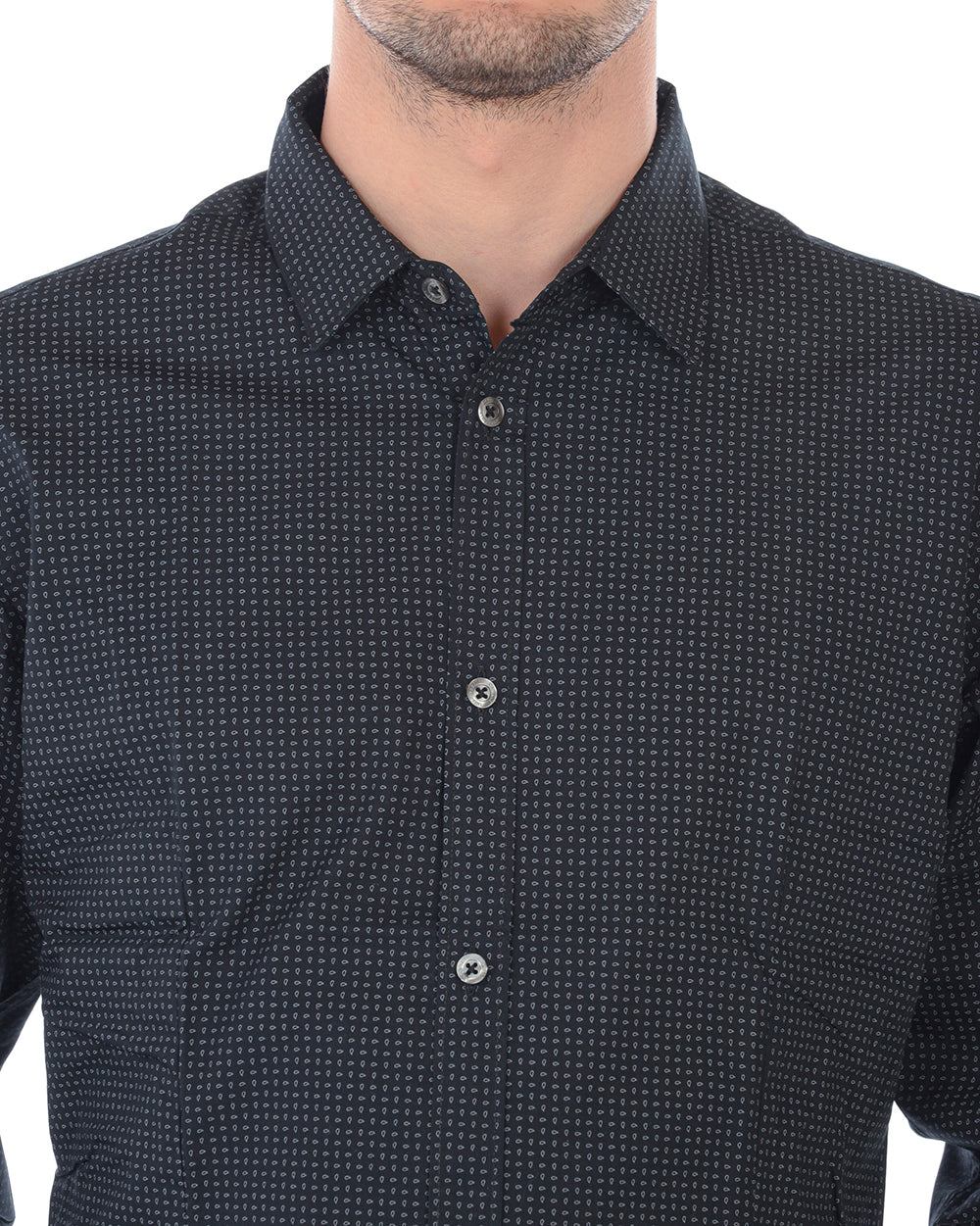 Camicia Cotone Nero Chiaro Daniele Alessandrini - mem39