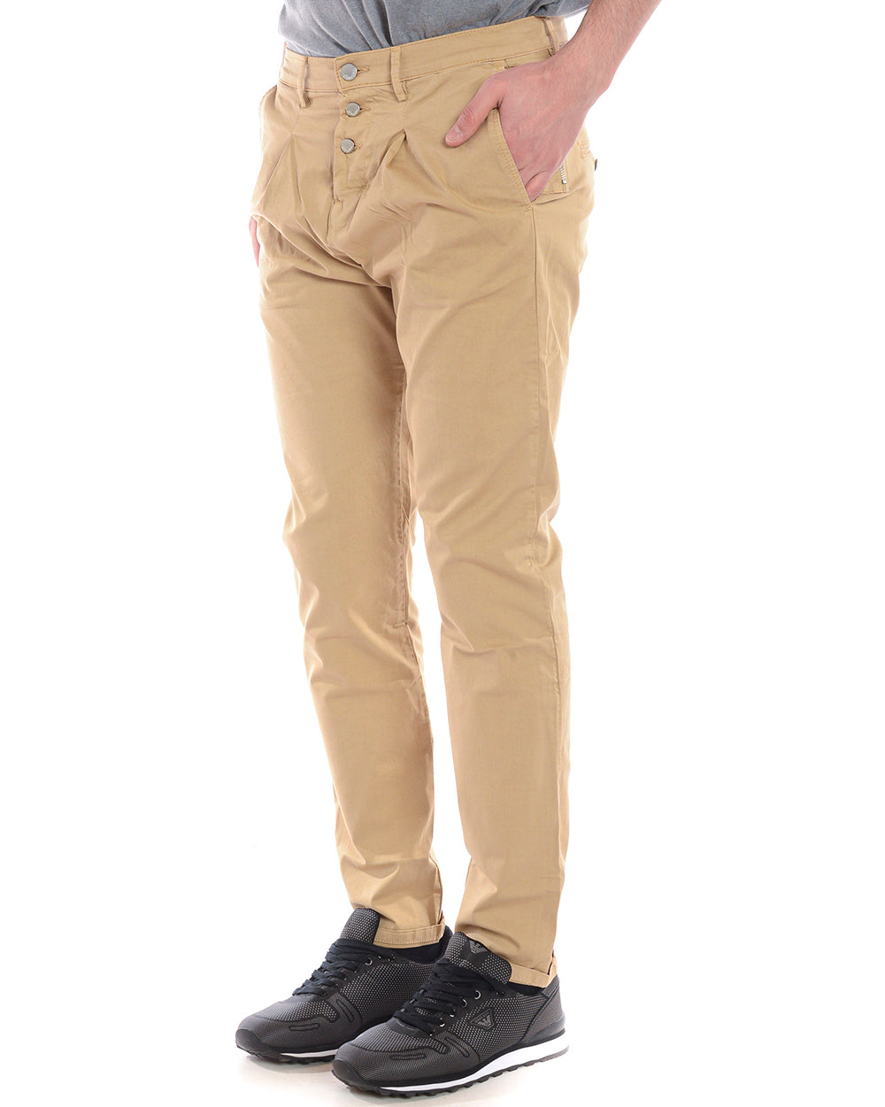 Pantaloni Beige M Cotone ed Elastan Daniele Alessandrini - mem39