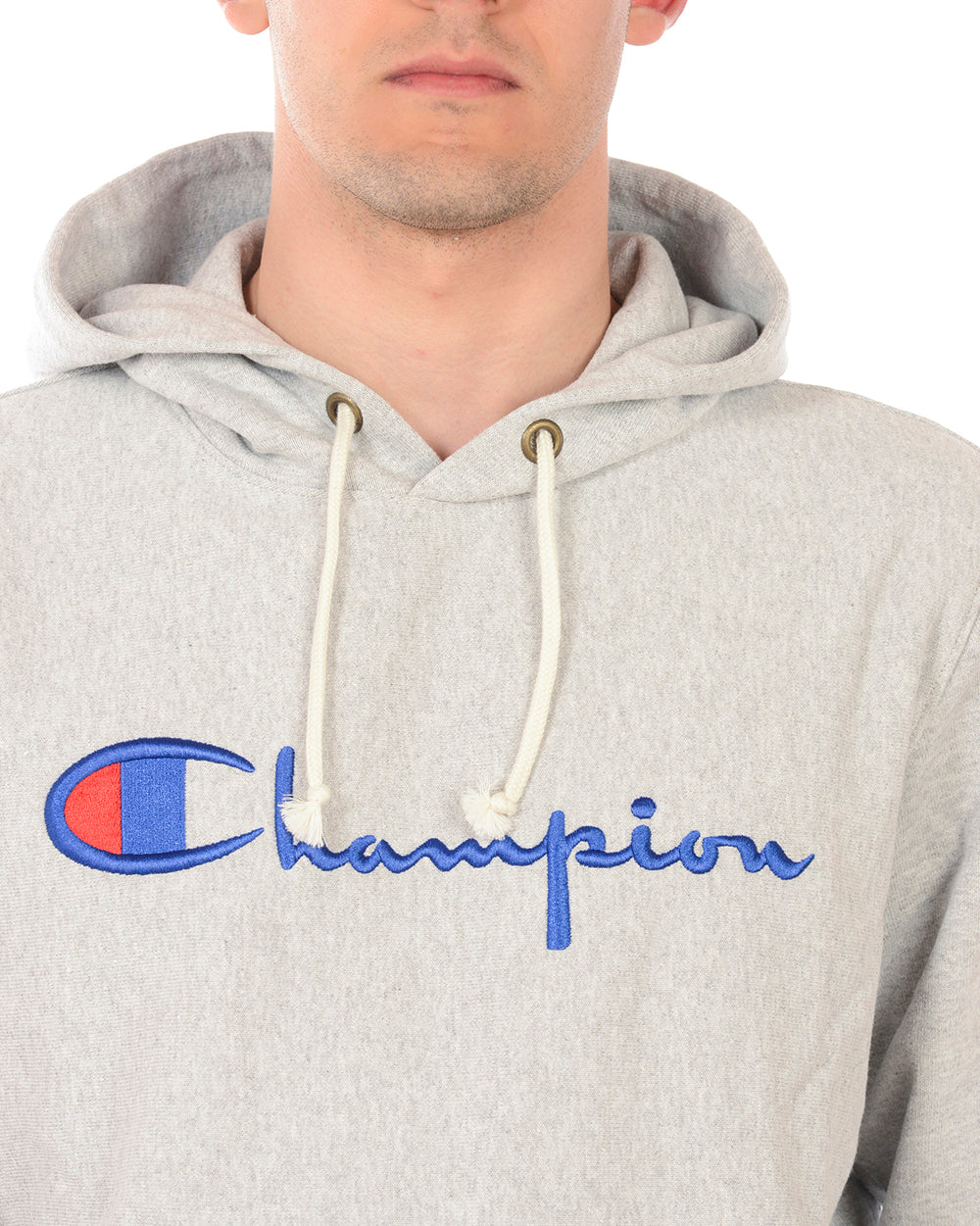 Felpa Champion Grigia con Cappuccio - mem39