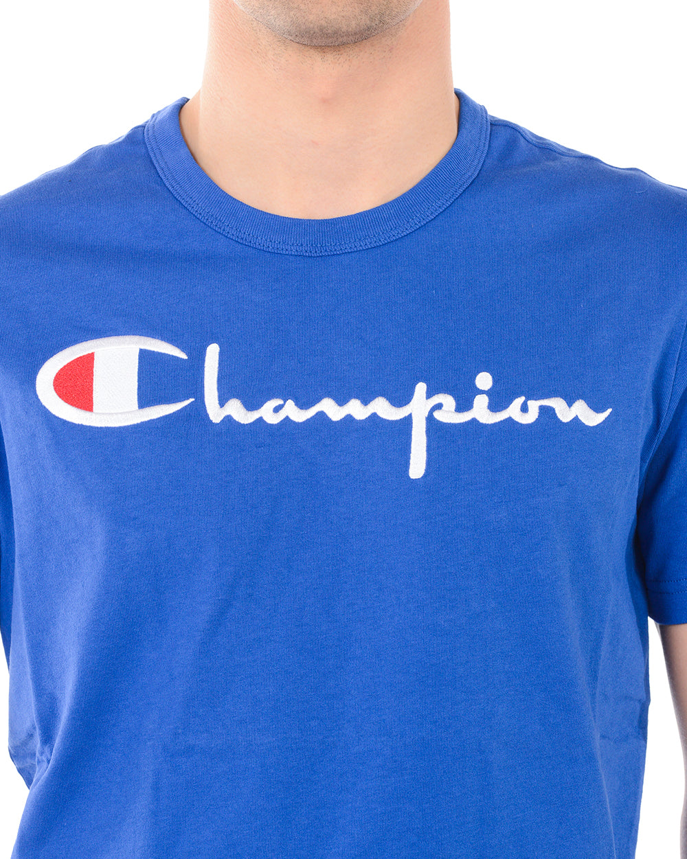 Maglietta Blu Champion - Logo Ricamato - mem39