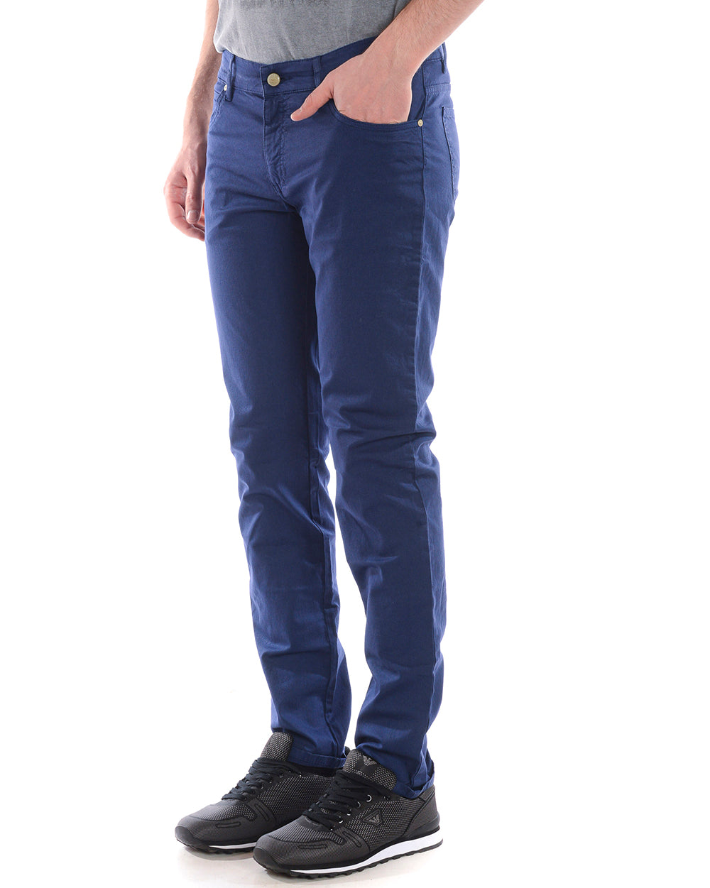 Pantaloni Blu Cotone Daniele Alessandrini - mem39