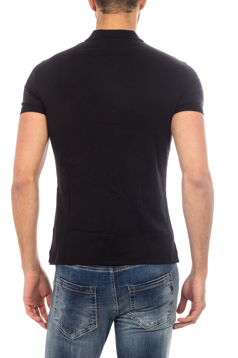 Polo Armani Jeans AJ Nero con Logo Distintivo - mem39