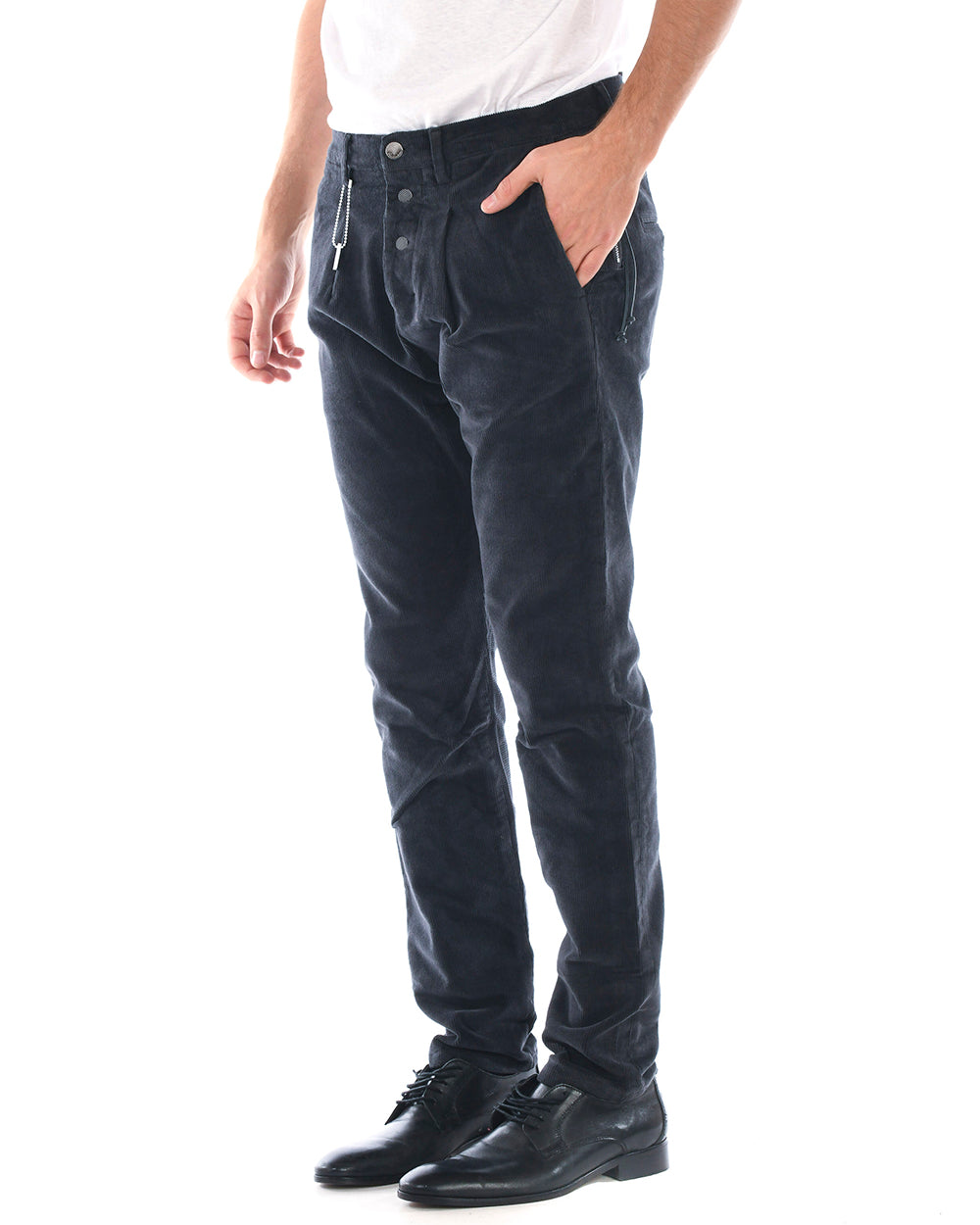 Pantaloni Grigi Cotone ed Elastan Daniele Alessandrini - mem39