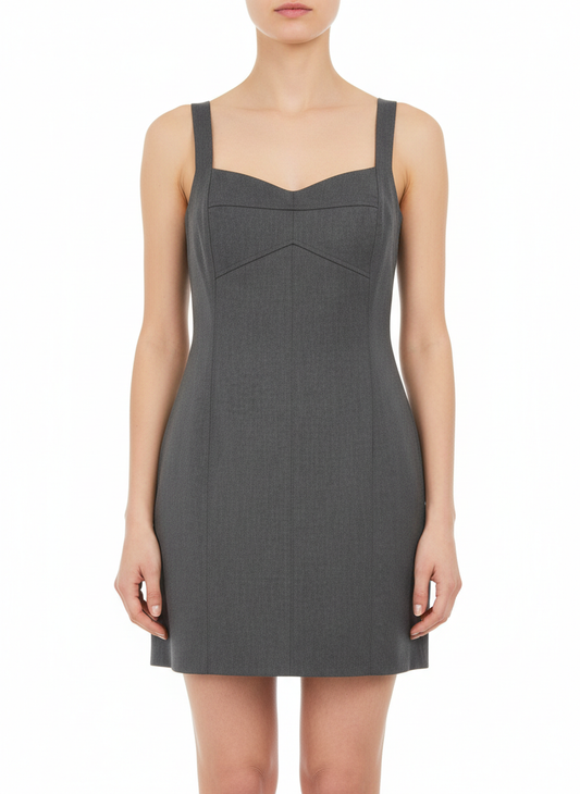 Simona Corsellini abito corto tubino grigio