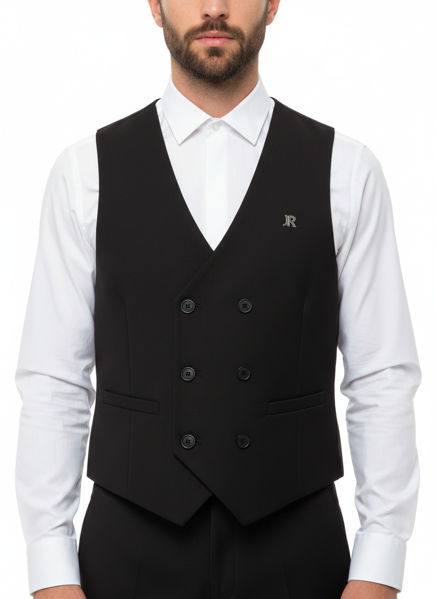 John Richmond gilet doppiopetto Umben nero - mem39