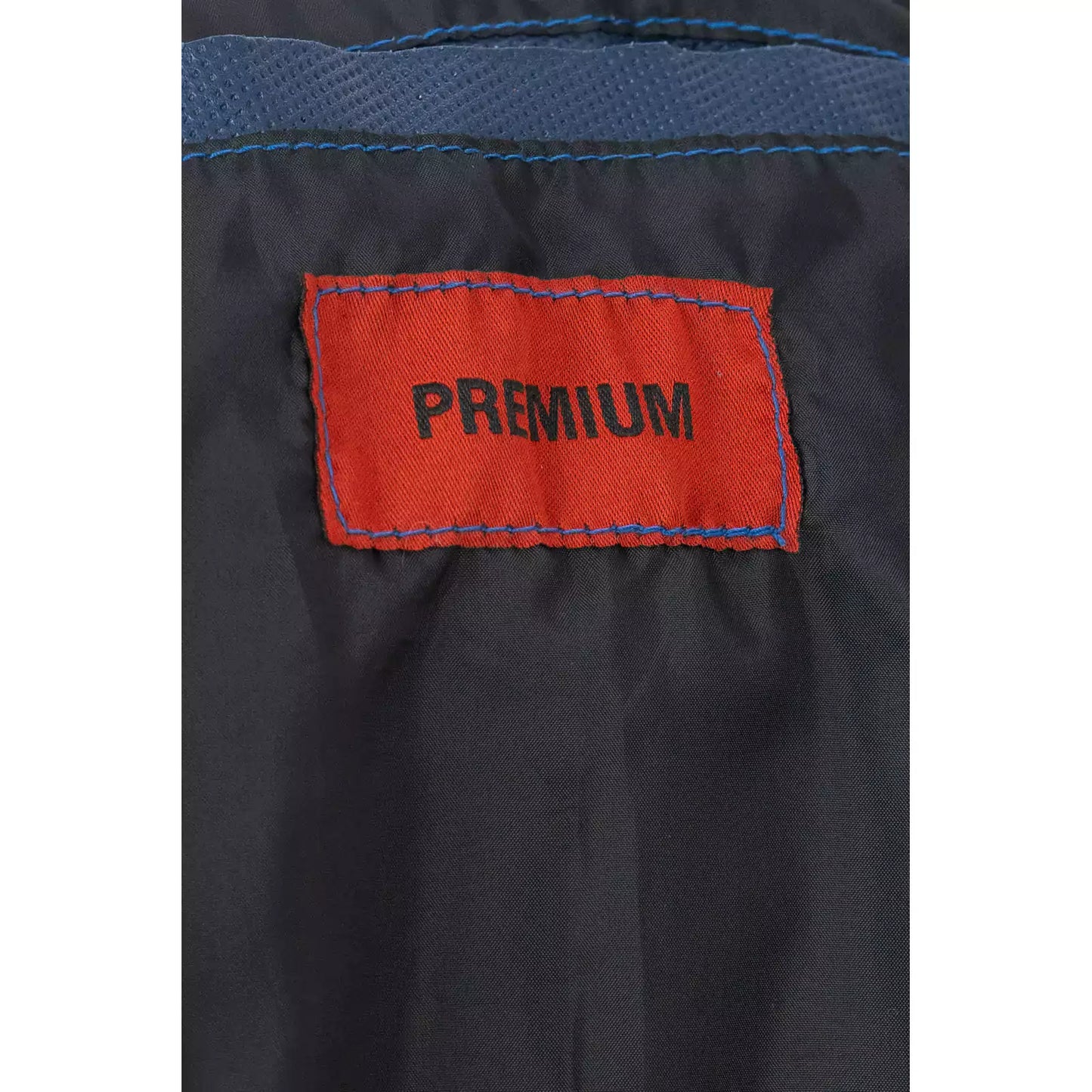 Giacca Biker In Vera Pelle Blu Medio Uomo Slim Cuciture Frontali Rindway