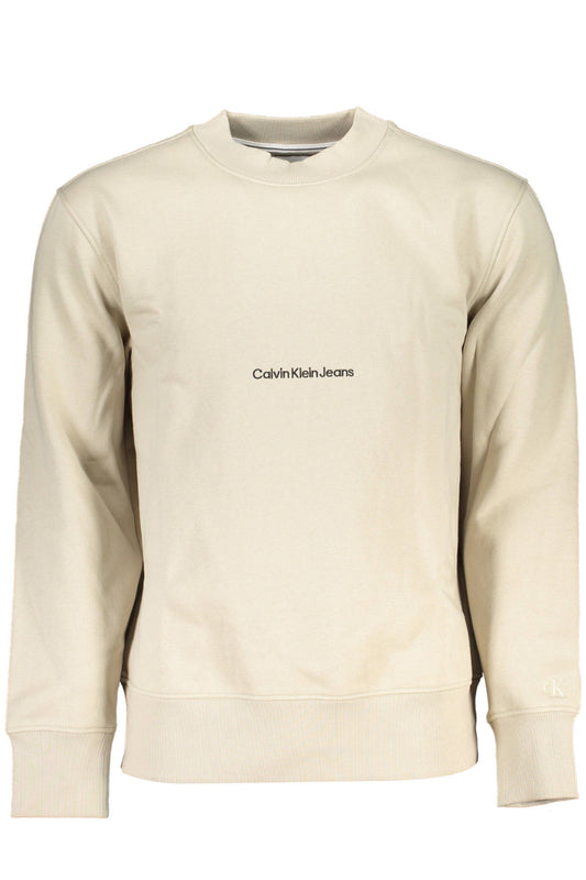 Calvin Klein Herren Sweatshirt mit Reißverschluss, Beige