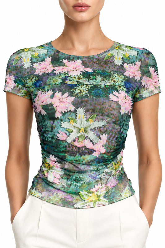 DESIGUAL T-SHIRT MANICHE CORTE DONNA VERDE