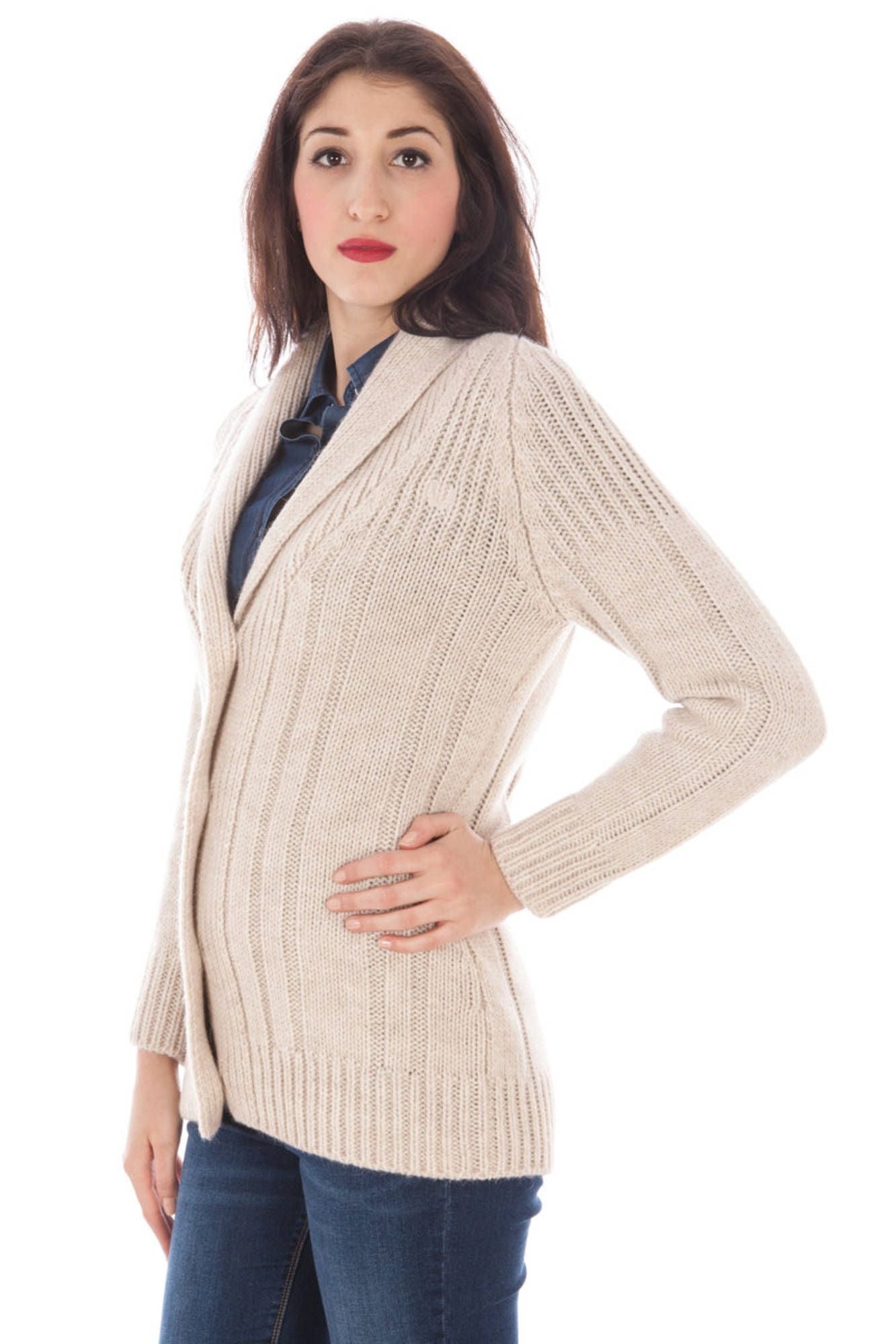 Fred Perry Cardigan Donna Beige"" - mem39