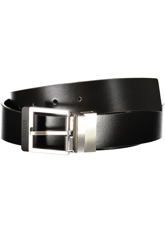 GUESS JEANS CINTURA IN PELLE UOMO NERO