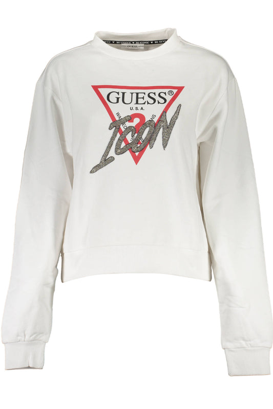 Guess Jeans Felpa Senza Zip Donna Bianco - mem39