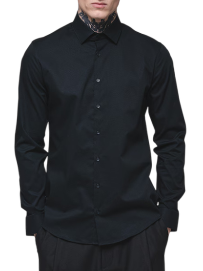 Calvin Klein camicia manica lunga slim fit nero