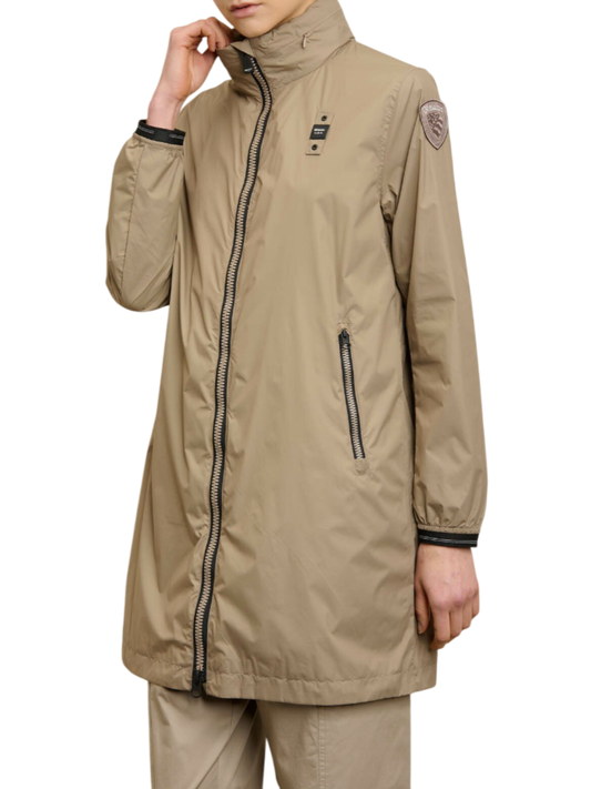 Blauer trench leggero Marion in nylon beige