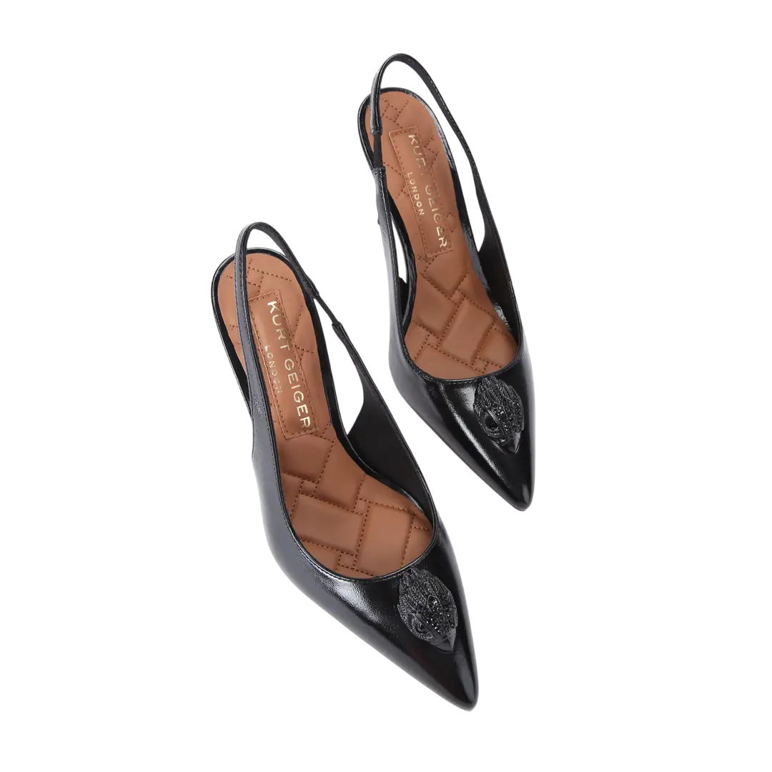 Kurt Geiger decollete slingback in pelle nero