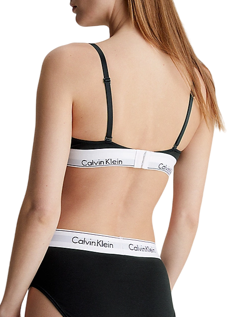 Calvin Klein reggiseno a triangolo con fascia logata nero