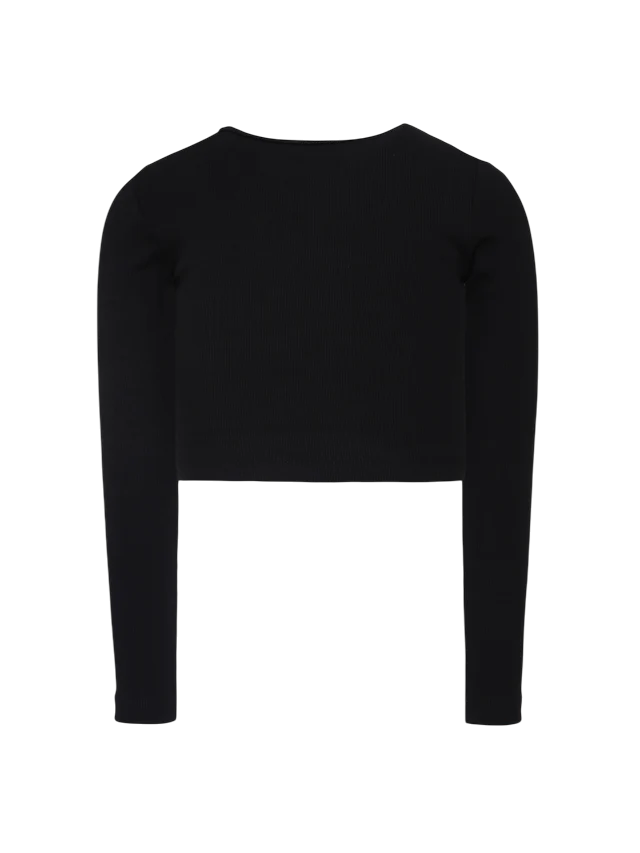 Diesel T-shirt manica lunga a costine nero