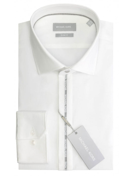 Michael Kors camicia maniche lunghe con banda logata bianco