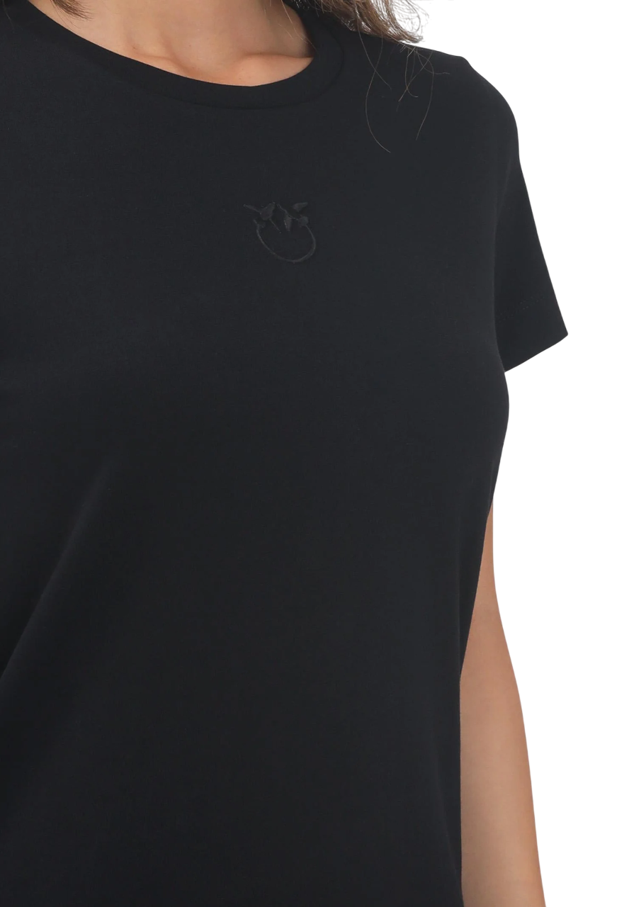 Pinko T-shirt manica corta Bussolotto con logo nero