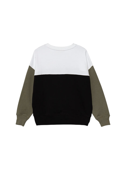 Calvin Klein Jeans felpa bambino colorblock con logo multicolor