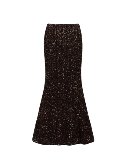 Aniye By gonna lunga Luxy con paillettes marrone