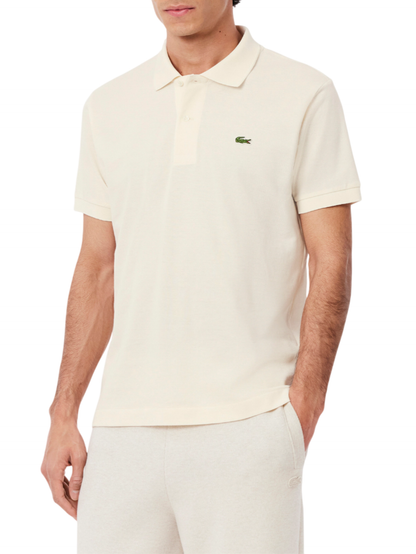 Lacoste polo manica corta 12.12 in piquè ecrù