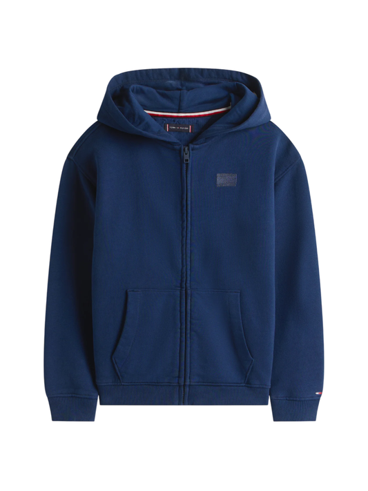 Tommy Hilfiger felpa bambino con zip e cappuccio blu