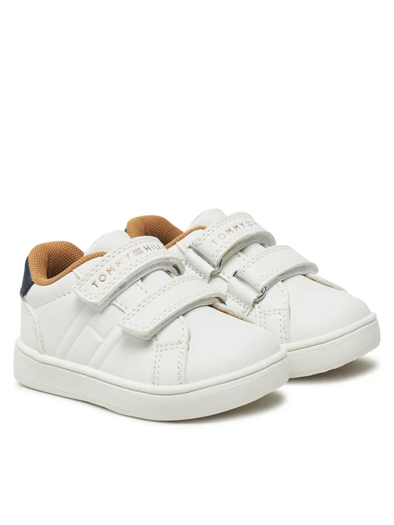 Tommy Hilfiger sneakers in ecopelle con velcro bianco