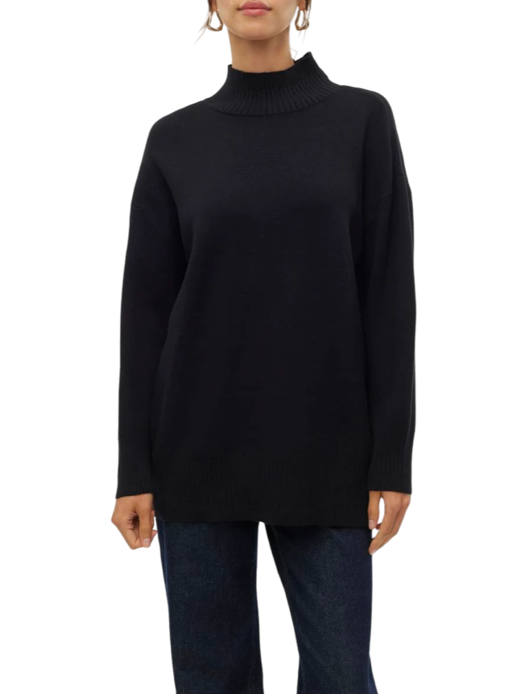 Vero Moda maglia dolcevita Gold in misto viscosa nero