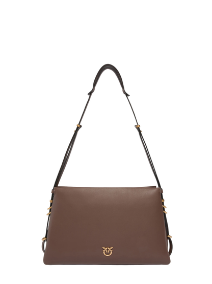 Pinko borsa a tracolla Triplet in pelle marrone