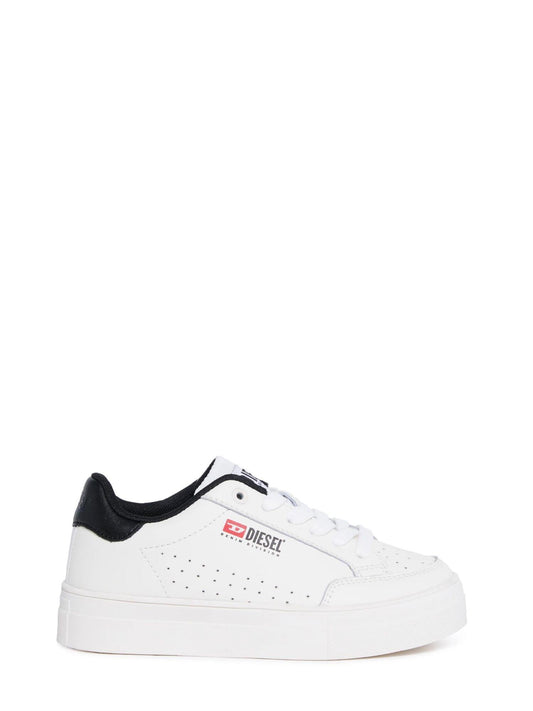 Diesel sneakers in pelle con logo iconico bianco