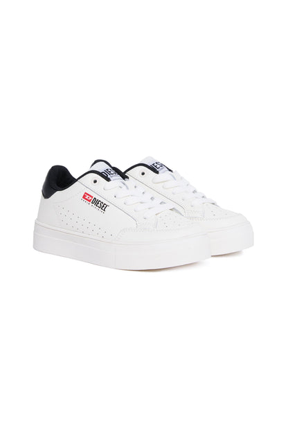 Diesel sneakers con logo iconico in pelle bianco