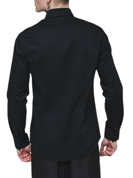 Calvin Klein camicia manica lunga slim fit nero