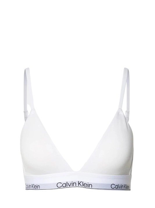 Calvin Klein reggiseno a triangolo con fascia logata bianco