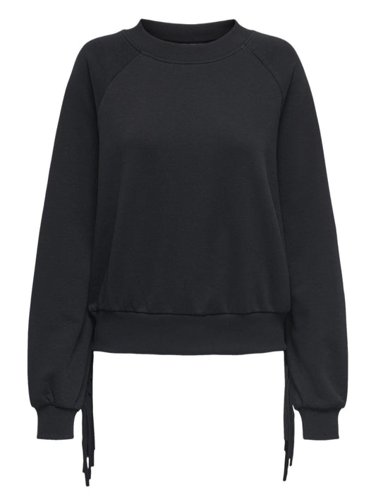 Only felpa in pile con frange nero