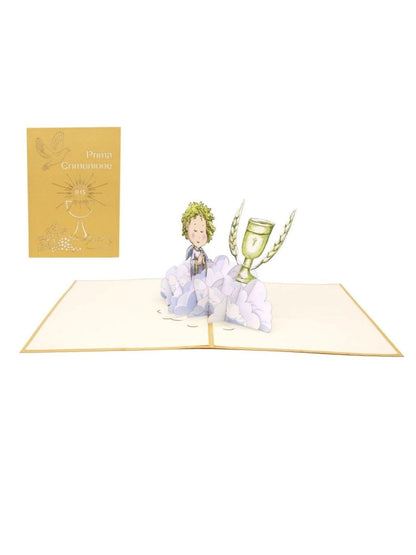 Origamo biglietto di auguri pop up Prima Comunione