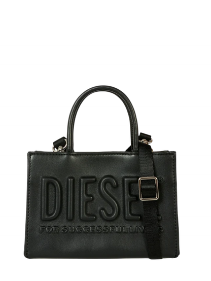 Diesel borsa in ecopelle con logo nero