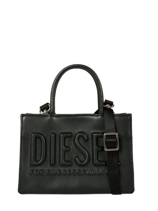 Diesel borsa in ecopelle con logo nero - mem39